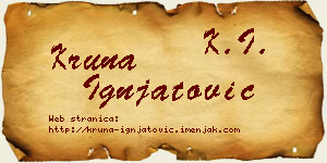 Kruna Ignjatović vizit kartica